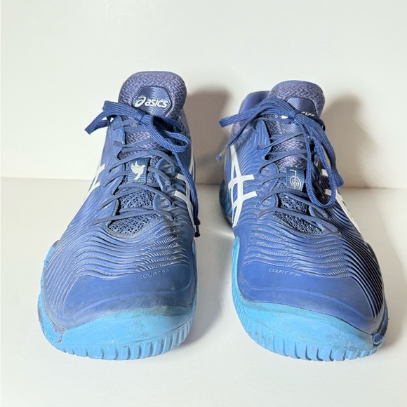 ASICS Men's Court FlyteFoam Novak Tennis Blue Print/White - Picture 2 of 9